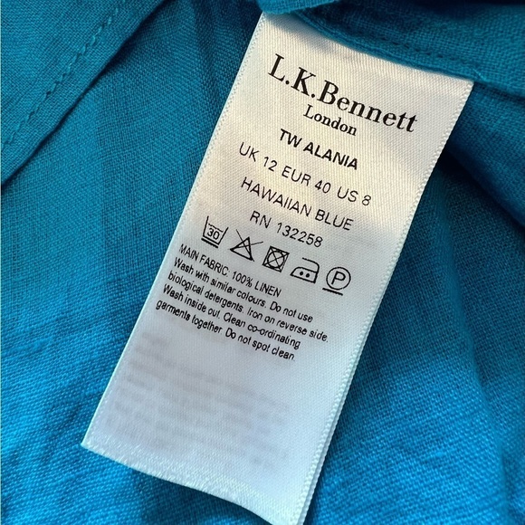 L.K.Bennett London TW ALANIA IN HAWAIIAN BLUE Top - Picture 12 of 13